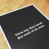 Motivational Posters: Think big. Start small. But most of all, start. 18x24" poster by Dept. of Motivation